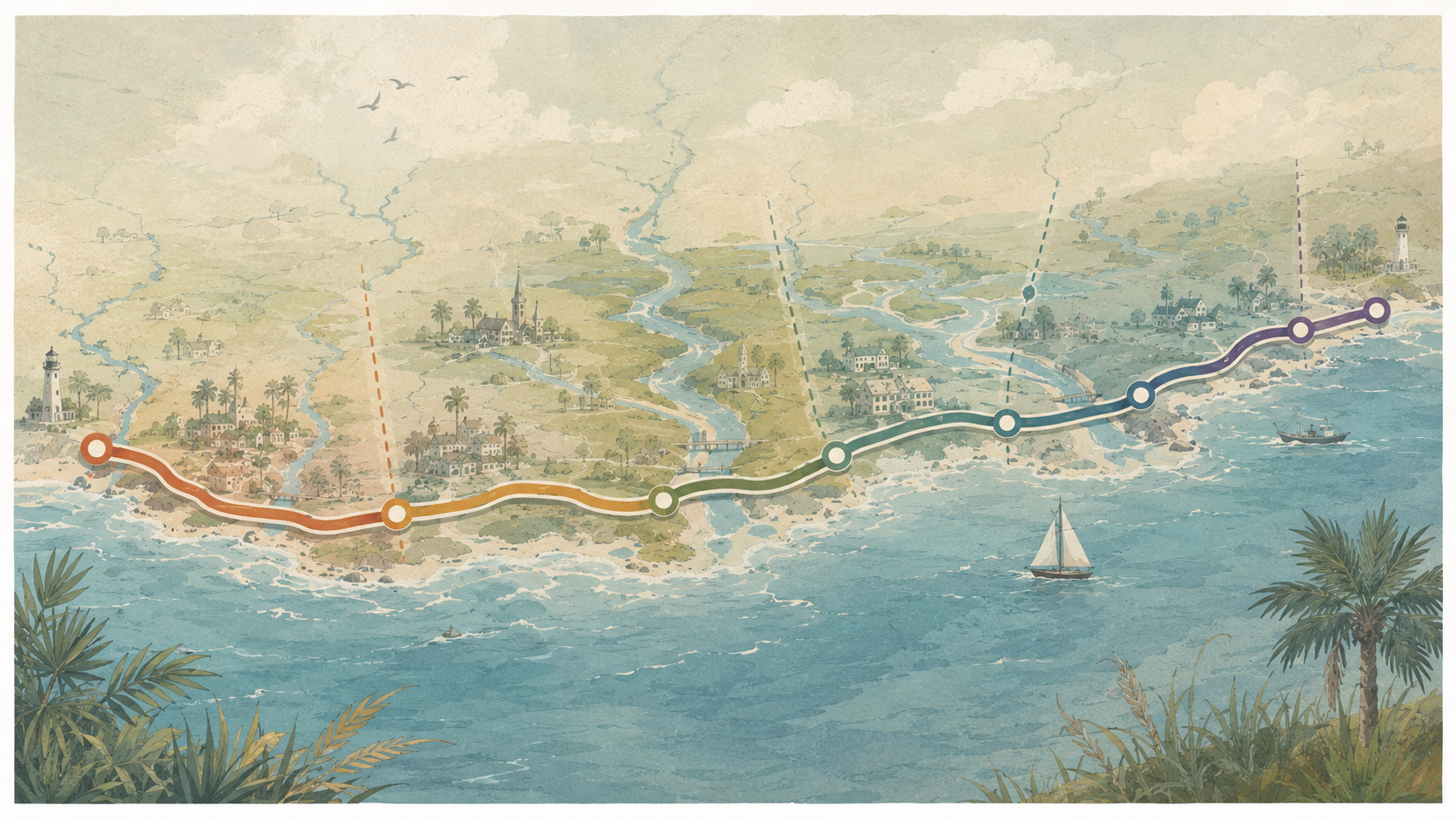 Map-style Route 17 segments card.