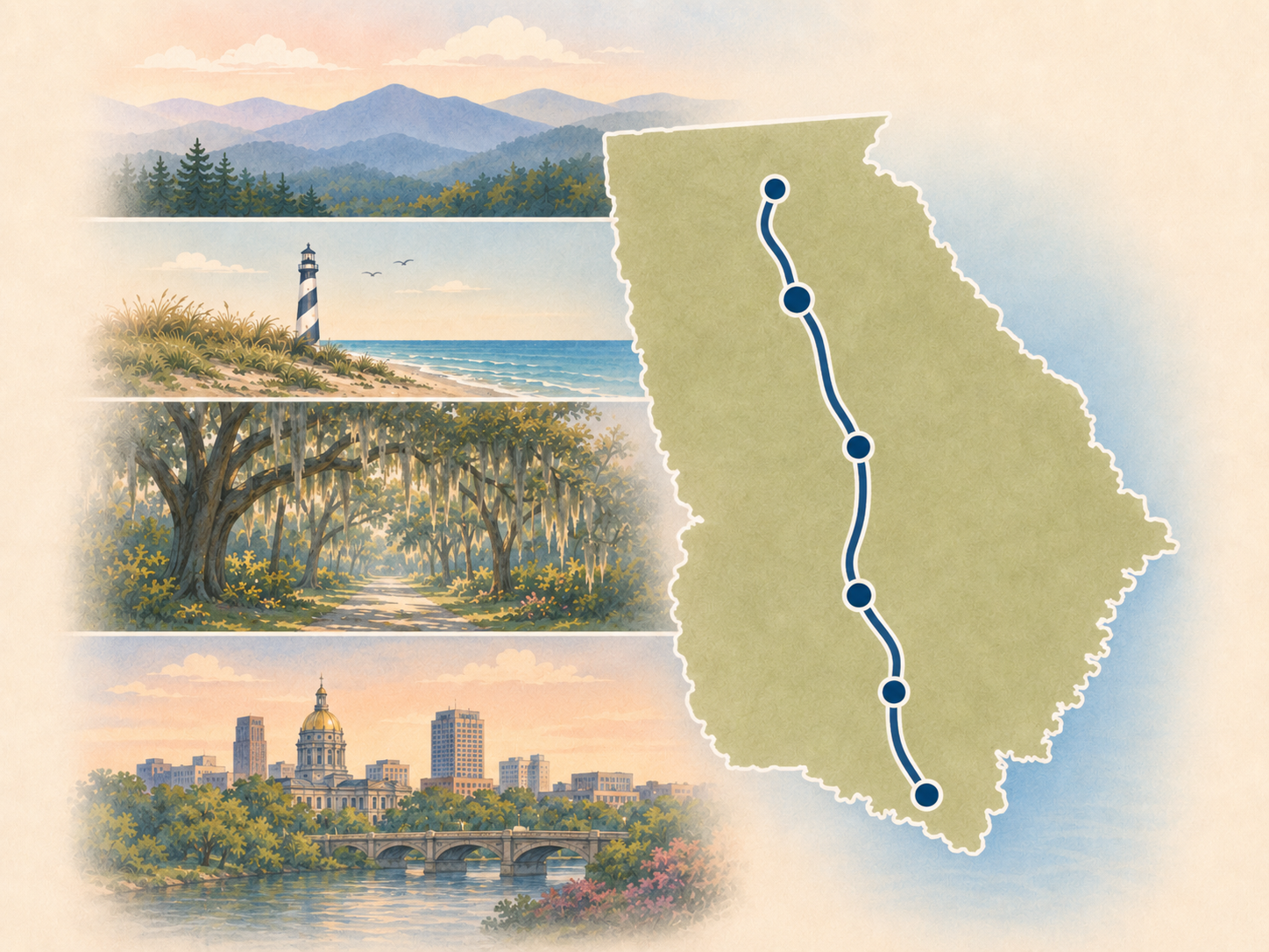 Georgia Route 17 state card.
