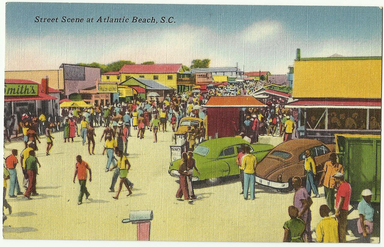 Historic Atlantic Beach, South Carolina postcard from the State Archives of North Carolina.
