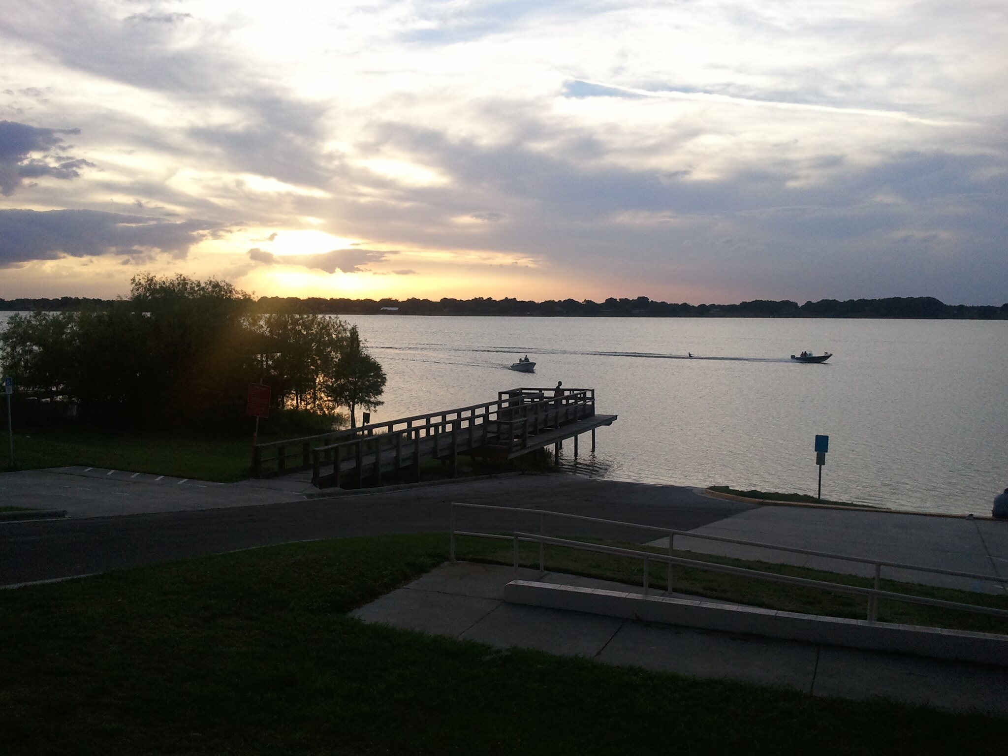 Dock and lakefront view at Eagle Lake, Florida.