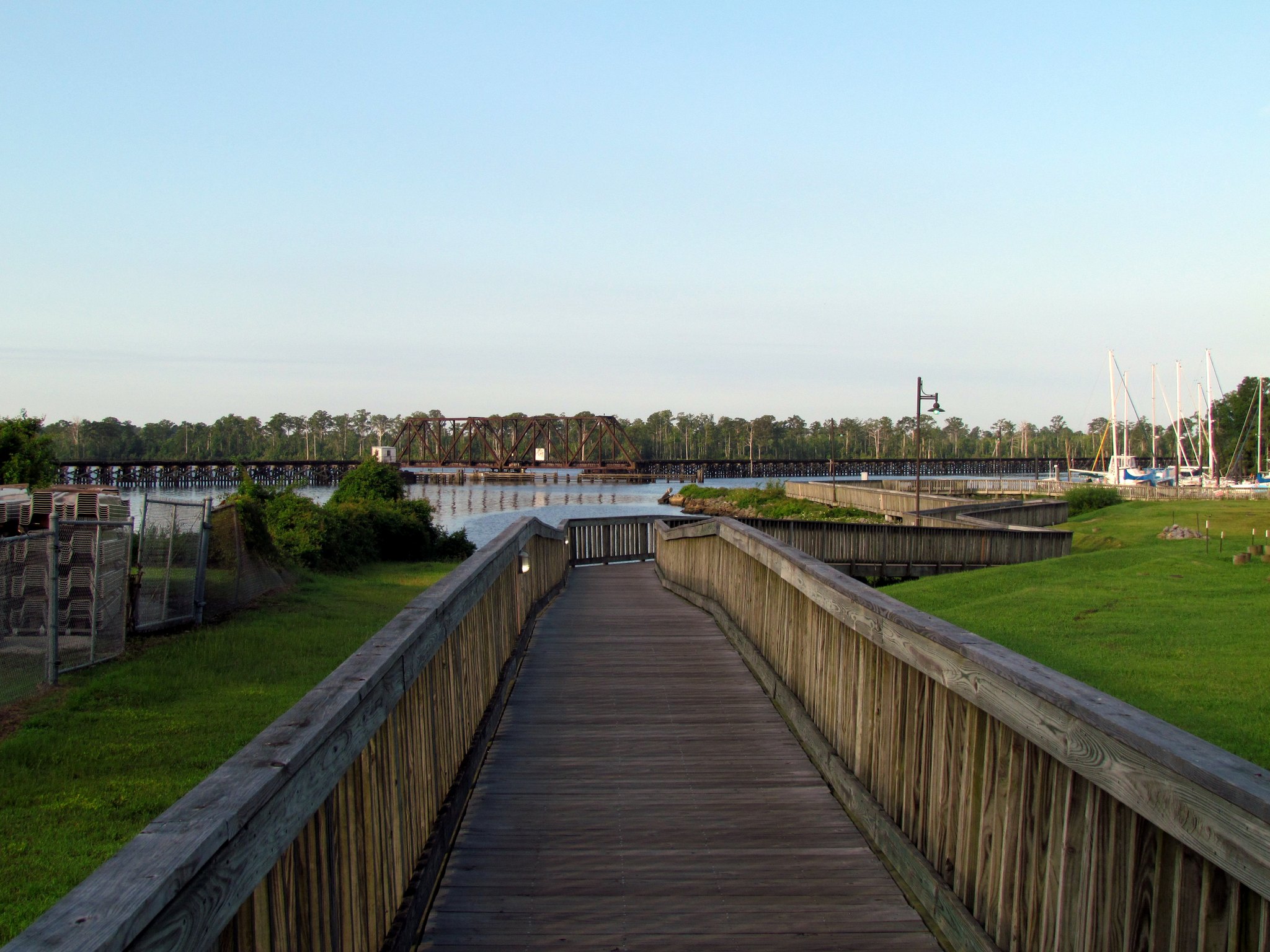 Riverwalk and waterfront in Washington, North Carolina.