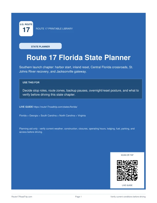 Cover preview for Florida Route 17 State Planner.
