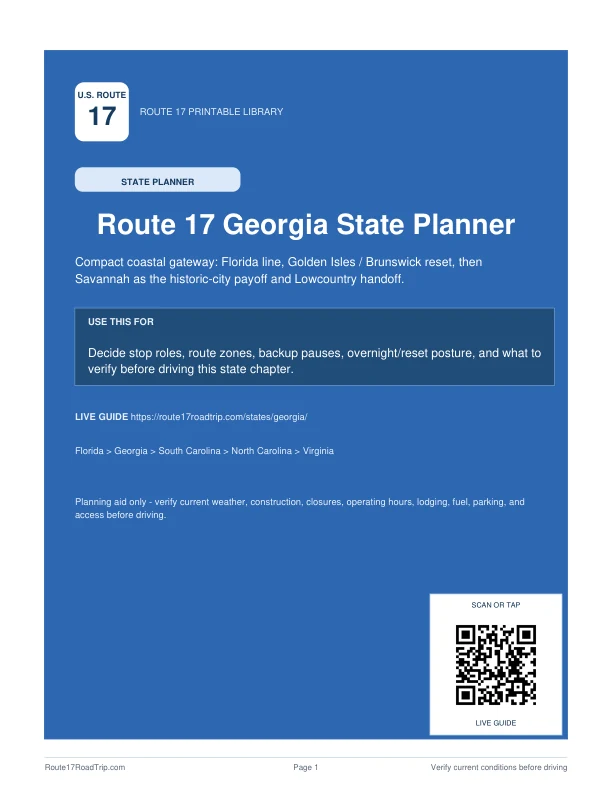 Cover preview for Georgia Route 17 State Planner.