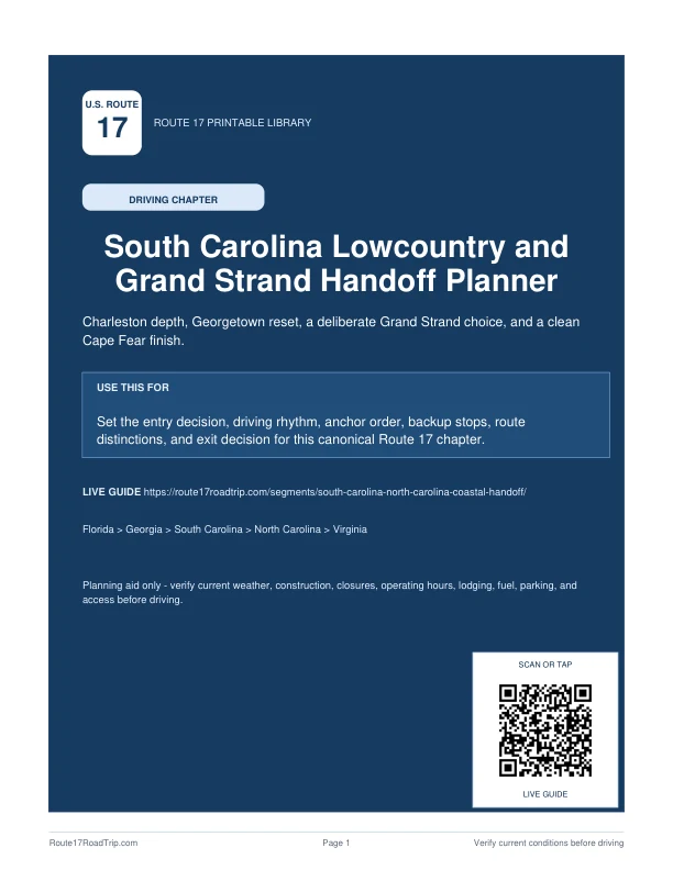 Cover preview for South Carolina-North Carolina Coastal Handoff Planner.