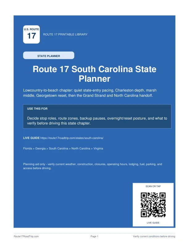 Cover preview for South Carolina Route 17 State Planner.