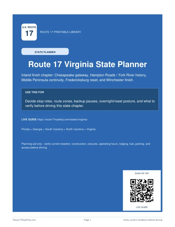Cover preview for Virginia Route 17 State Planner.