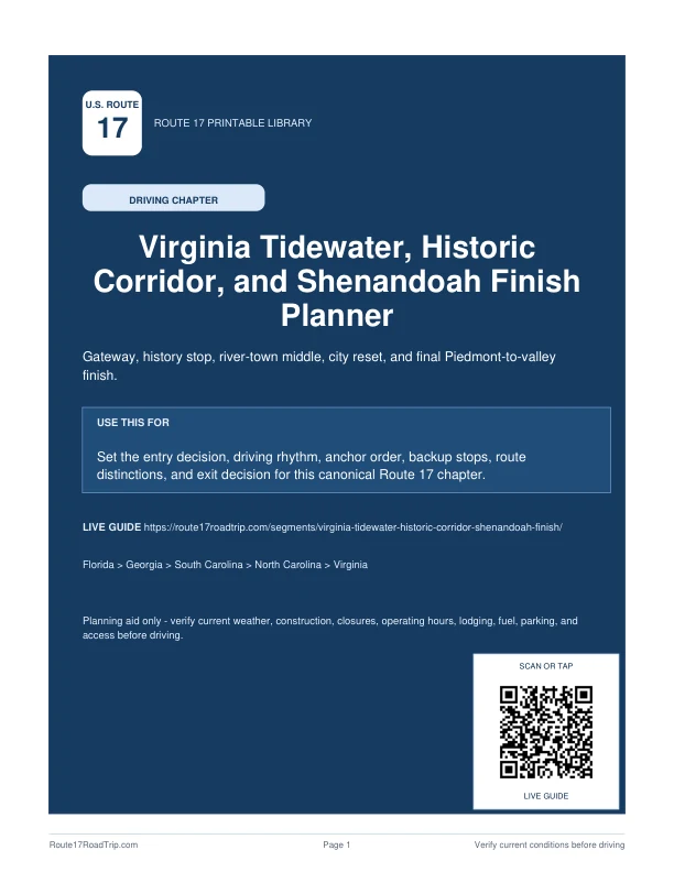 Cover preview for Virginia Tidewater-Historic Corridor-Shenandoah Planner.